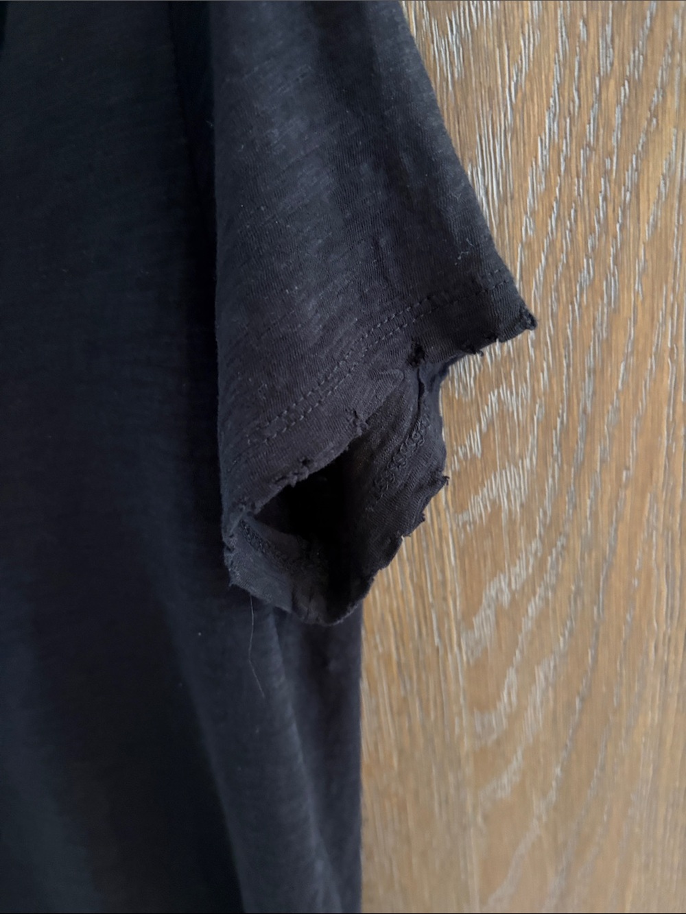 Olivaceous Distressed Black V-Neck Twist-Front Short Sleeve Tee - Picture 3 of 6